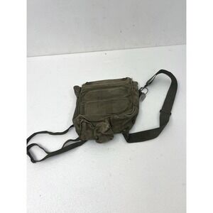 Vintage US Military M17 Gas Mask Carrier Bag OD Army Canvas Messenger Shoulder